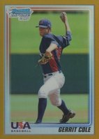 2010 Bowman Chrome USA Baseball #BC5 Gerrit Cole Gold Refractor Baseball Card