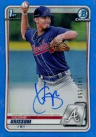 2020 Bowman Chrome Prospect Autographs #CPAVG Vaughn Grissom Blue Refractor Baseball Card