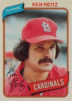 1980 Topps #182 Ken Reitz Baseball Card