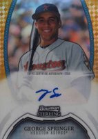 2011 Bowman Sterling Prospects Autographs #BSPGS George Springer Gold Refractor Baseball Card