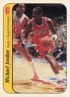 1986 Fleer Sticker #8 Michael Jordan Basketball Card