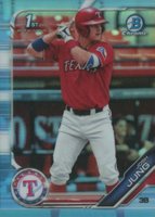 2019 Bowman Draft #BDC7 Josh Jung Chrome-With Helmet-Sky Blue Refractor Baseball Card