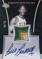 2004 UD Exquisite Collection Autograph Patches #AP-BR Bill Russell Basketball Card