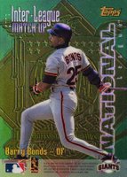 1997 Topps Inter-League Match-Up #ILM1 Barry Bonds/Mark McGwire Refractor Baseball Card