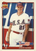 1991 Topps Traded Tiffany #45T Jason Giambi Baseball Card