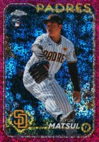 2024 Topps Chrome #116 Yuki Matsui Magenta Speckle Refractor Baseball Card