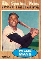 1962 Topps #395 Willie Mays All-Star Baseball Card