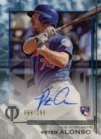 2020 Topps Tribute Autographs #TAPA Pete Alonso Blue Baseball Card
