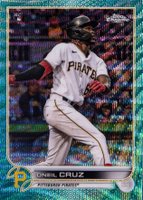 2022 Topps Chrome #128 Oneil Cruz Aqua Wave Refractor Baseball Card