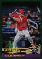 2018 Panini Donruss  #242 Mike Trout Red Jersey-Holo Green Baseball Card