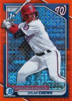 2024 Bowman Mega Box Chrome Prospects #23 Dylan Crews Orange Refractor Baseball Card
