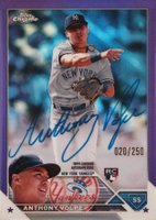 2023 Topps Chrome Rookie Autograph #RAAV Anthony Volpe Purple Baseball Card