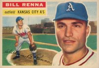 1956 Topps #82g Bill Renna Gray Back Baseball Card