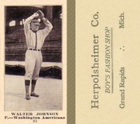1916 Herpolsheimer Co. #91 Walter Johnson Baseball Card