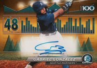 2024 Bowman Scouts' Top 100 Autographs #48 Gabriel Gonzalez Gold Refractor Baseball Card