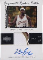 2003 Upper Deck Exquisite Collection #78 LeBron James Autograph Patch Basketball Card