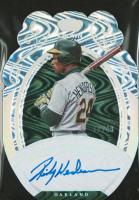 2023 Panini Chronicles Crown Royale Royal Signatures #RSRH Rickey Henderson Holo Silver Baseball Card