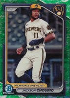 2024 Bowman Chrome Prospects #BCP140 Jackson Chourio Lunar Glow Refractor Baseball Card