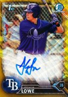 2016 Bowman Draft Chrome Draft Picks Autographs #CDAJL Joshua Lowe Gold Wave Refractor Baseball Card