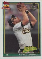 1991 Topps Desert Shield #502 Carney Lansford Baseball Card