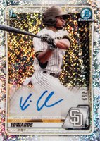 2020 Bowman Chrome Prospect Autographs #CPAXE Xavier Edwards Speckle Refractor Baseball Card