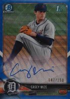 2018 Bowman Draft Chrome Draft Picks Autographs #CDACM Casey Mize Blue Wave Refractor Baseball Card
