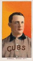 1909 White Borders Hindu-Brown #375 Orval Overall Portrait Baseball Card
