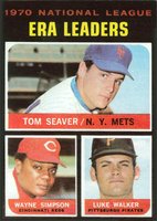 1971 Topps #68 N.L. E.R.A. Leaders Baseball Card