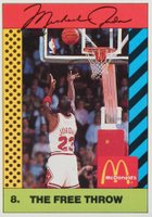 1990 McDonald's Michael Jordan #8 Michael Jordan The Free Throw-Pink Back Basketball Card