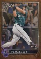 2022 Topps Chrome Ben Baller #149 Cal Raleigh Orange Refractor Baseball Card