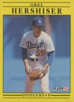 1991 Fleer #208 Orel Hershiser Baseball Card