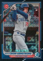 2024 Bowman Mega Box Chrome #85 Pete Crow-Armstrong Navy Refractor Baseball Card