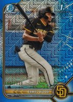 2022 Bowman Mega Box Chrome #108 James Wood Blue Refractor Baseball Card