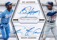 2022 Topps Definitive Dual Autograph Collection #DACJSA Bo Jackson/Deion Sanders Baseball Card