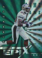 1997 Pinnacle Certified Epix  #E19 Jerry Rice Game-Emerald Football Card