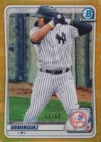 2020 Bowman Draft #BD151 Jasson Dominguez Chrome-Gold Refractor Baseball Card