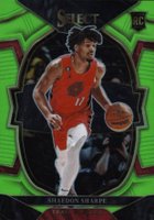 2022 Panini Select #71 Shaedon Sharpe Neon Green Basketball Card