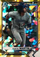 2021 Bowman Sapphire Edition Chrome Prospects #BCP87 Austin Martin Yellow  Baseball Card