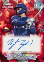 2023 Bowman Draft Sapphire Edition Sapphire Selections Autograph #SSAWL Wyatt Langford Red Baseball Card
