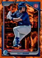 2024 Bowman Draft Sapphire Edition #BDC26 Matt Shaw Orange Baseball Card