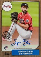 2022 Topps 1987 Topps Baseball Autographs #87BASS Spencer Strider Series 2-Gold Baseball Card