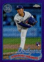 2024 Topps Silver Pack 1989 Chrome Promo #15 Yoshinobu Yamamoto Update-Purple Refractor Baseball Card