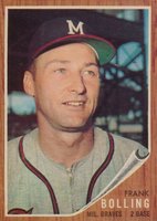 1962 Topps #130 Frank Bolling Baseball Card