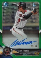 2018 Bowman Draft Chrome Draft Picks Autographs #CDAAT Alek Thomas Green Refractor Baseball Card