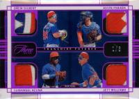 2024 Panini Three and Two Franchise Futures Memorabilia #FUTNY Drew Gilbert/Jett Williams/Kevin Parada/Luisangel Acuna Red Fotl Baseball Card