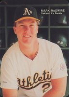 1987 Mother's Cookies Mark McGwire #1 Mark McGwire Portrait Baseball Card