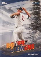 2023 Topps X Bob Ross the Joy of Baseball Painting the Corners #PC3 Roger Clemens Prussian Blue Baseball Card