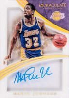 2014 Panini Immaculate Collection Shadowbox Signatures #SH-MJ Magic Johnson White Box 1/1 Basketball Card