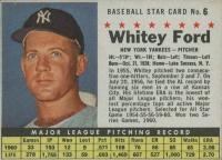 1961 Post Cereal #6 Whitey Ford Hand Cut Baseball Card