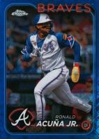 2024 Topps Chrome Logofractor Edition #250 Ronald Acuna Jr. Blue Refractor Baseball Card